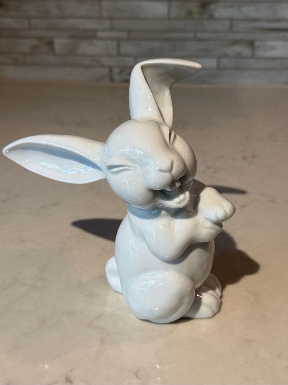 Vintage Rosenthal Germany Laughing Bunny Rabbit 6” White Porcelain Figurine